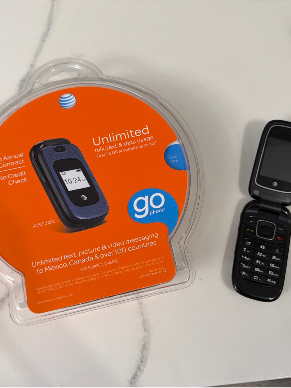 GoPhone Flip Phone - Black